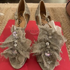 Lanvin Crystal Embellished Tstrap Heels